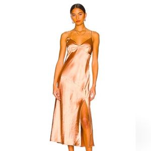 REVOLVE Line and Dot Lisa Midi Dress in Ginger